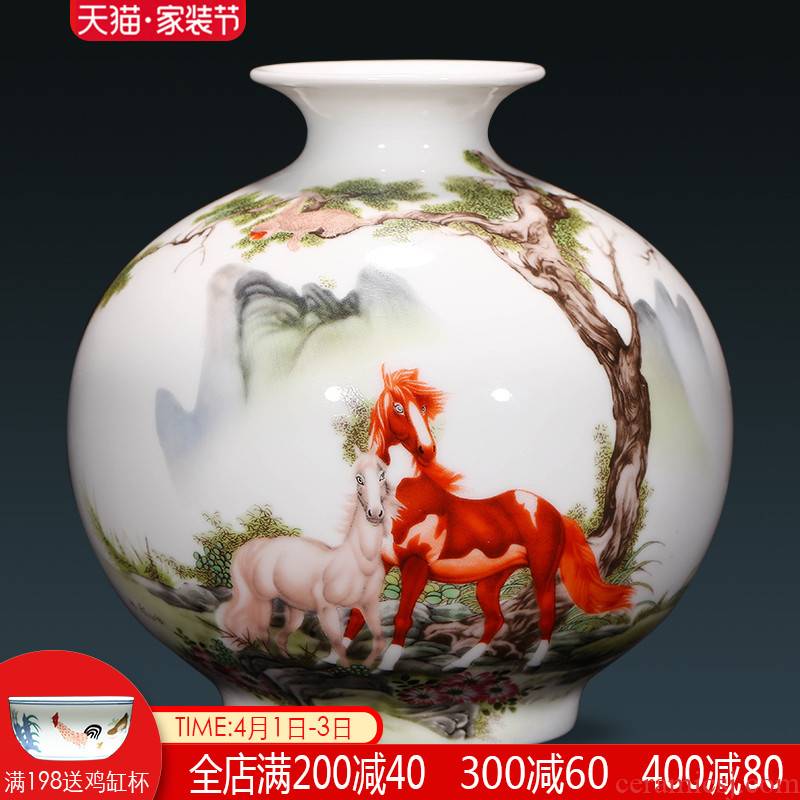 Jingdezhen ceramics floret bottle furnishing articles dried flower arranging flowers, Chinese style living room TV ark, home decoration arts and crafts