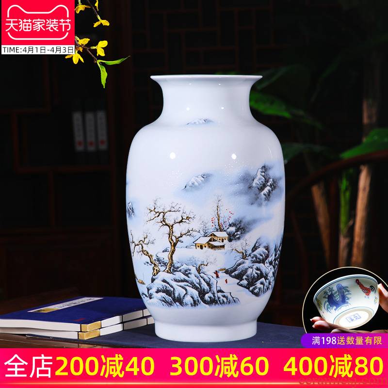 Jingdezhen porcelain ceramic vases, flower arranging is placed the new Chinese style household living room TV ark adornment ornament porcelain