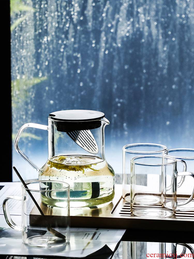 Electric TaoLu flower pot boil tea glass filter domestic heat - resistant glass tea set suit Japanese small burn teapot
