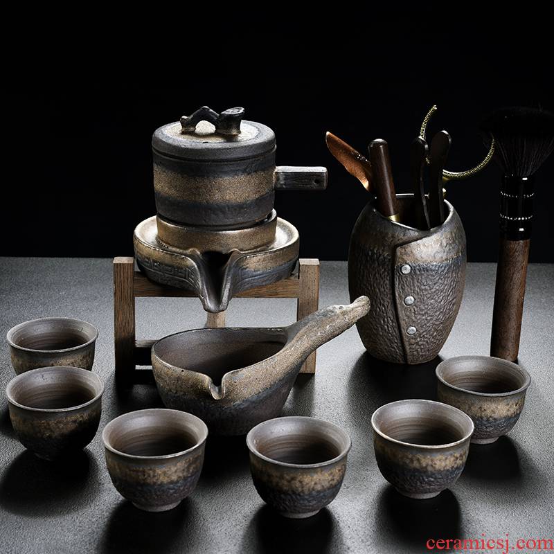 Old &, lazy tea set automatically suit household vintage kung fu tea set office coarse pottery cups of tea is contracted