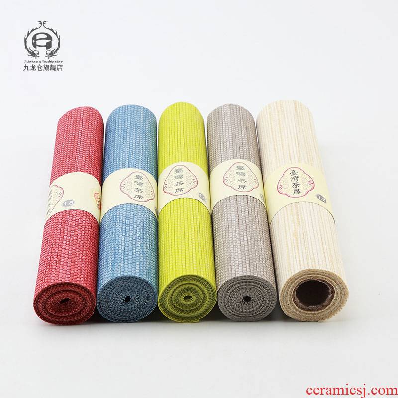 DH jingdezhen dry fiber tea table Japanese zen table flag woven cotton cloth mat curtain cloth tea cups