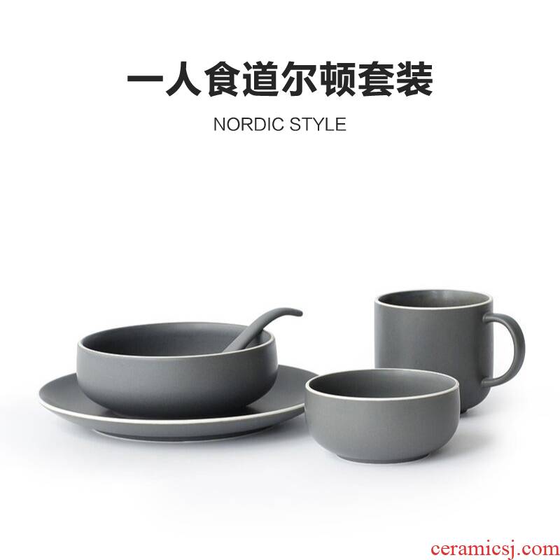 A person food dishes suit household creative move dishes INS boreal Europe style Japanese couples tableware ceramic bowl