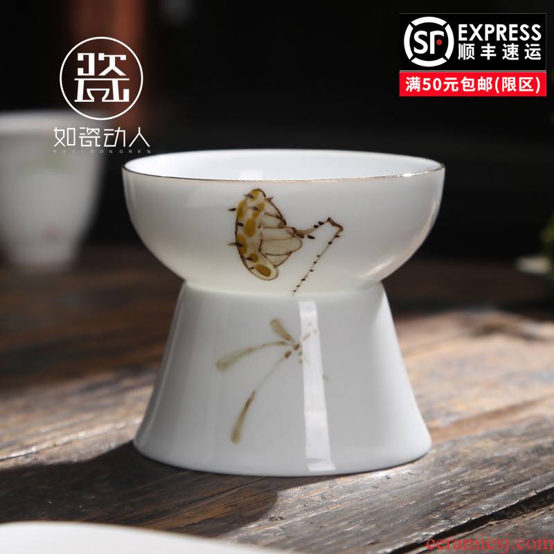 Hand - made) ceramic creative tea filters make tea, tea strainer wearing blue and white porcelain tea set tea accessories
