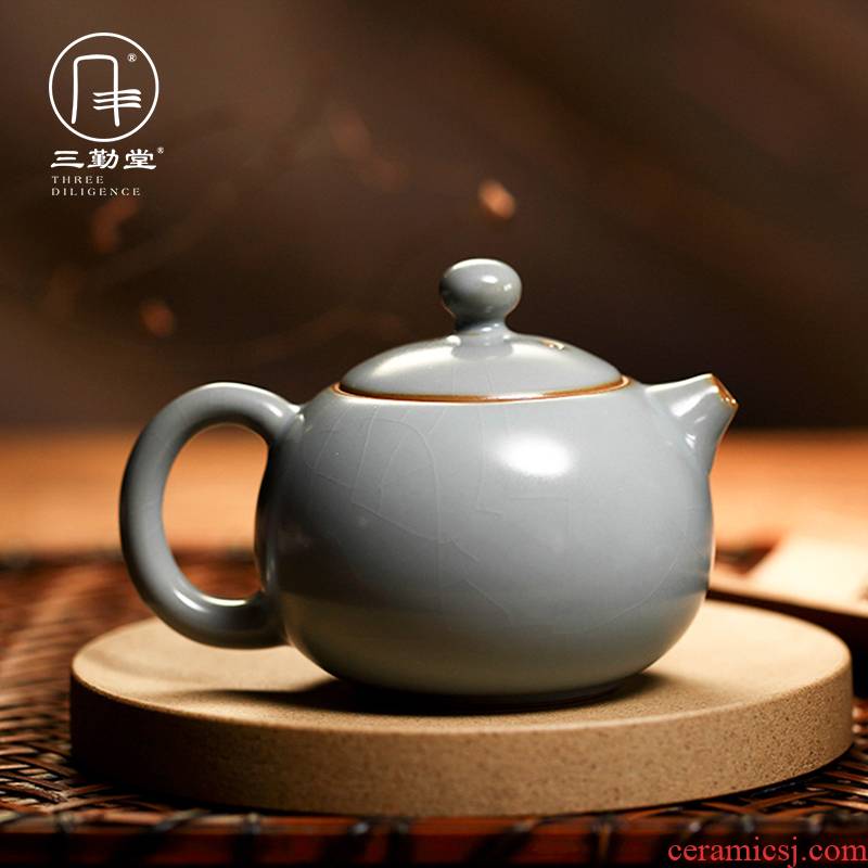 Three frequently hall your up with jingdezhen ceramic teapot kung fu tea teapot can open piece of filtering S24001 shih pot