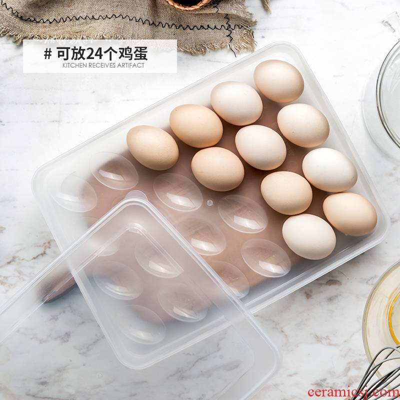 Porcelain color beauty 24 plastic egg cassette cover the refrigerator the receive a case of household means antiskid egg cartons