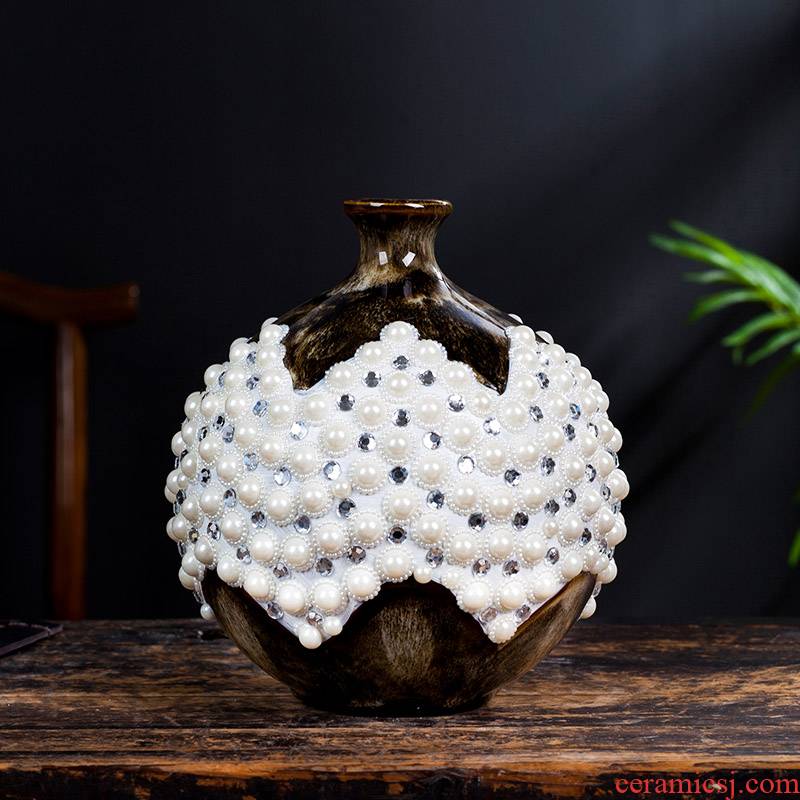 Jingdezhen ceramic pearl pomegranate new sitting room of Chinese style household study creative furnishing articles furnishing articles adornment ornament