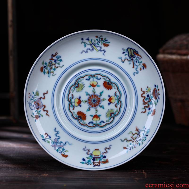Offered home - cooked you fight exotic porcelain in jingdezhen blue and white hang dish hand - made tableware fruit plate manual dish plate count