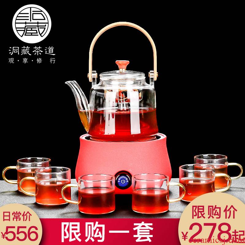 In building ceramic heat - resistant glass tea steamer automatic steam boiling tea kettle electric TaoLu tea set