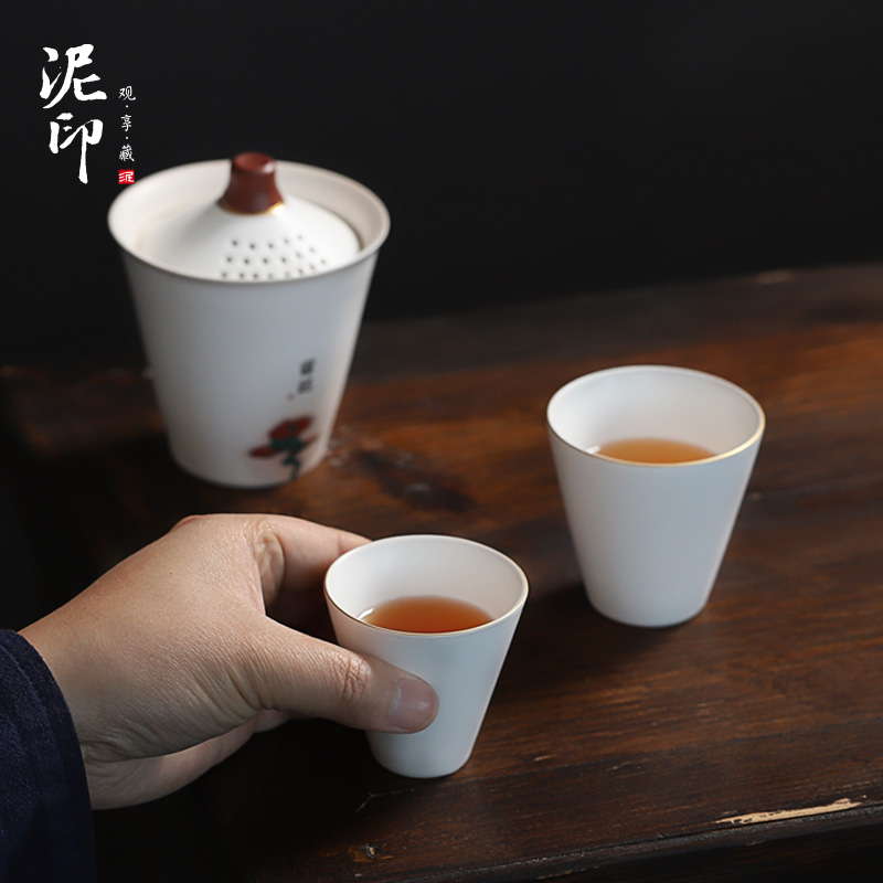Mud seal travel tea set kung fu tea cups to crack a cup a pot of tea cup two people receive package ceramic household