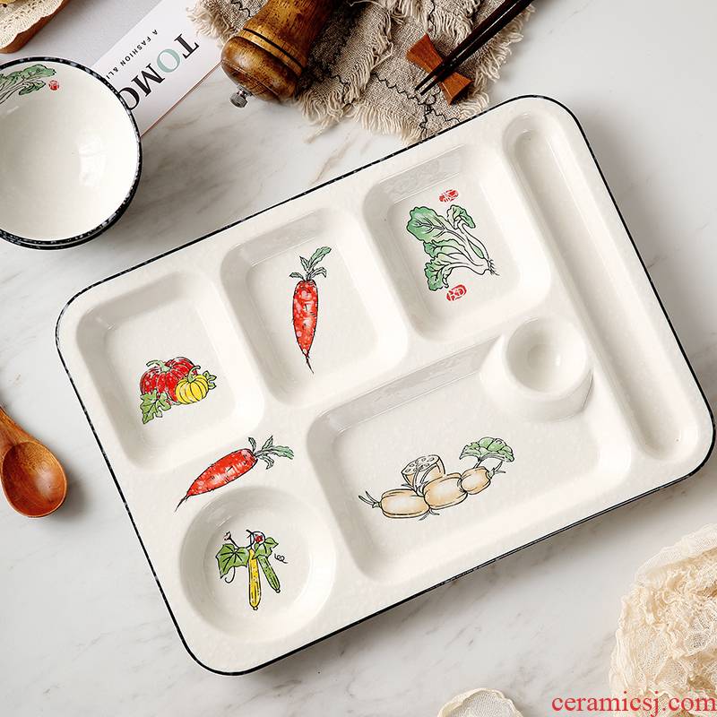 Jingdezhen ceramic cent eat dish dish dish home creative snack plate frame segmentation dish one breakfast food tableware