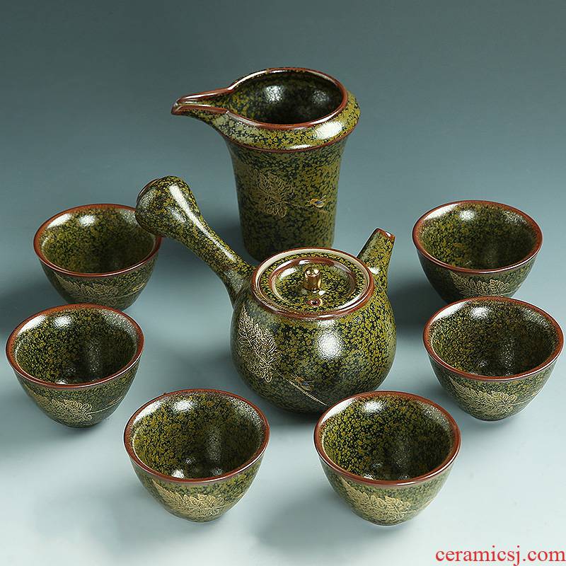 Japanese contracted household ceramics kung fu tea leaf teapot teacup fair keller set a complete set of kung fu tea set