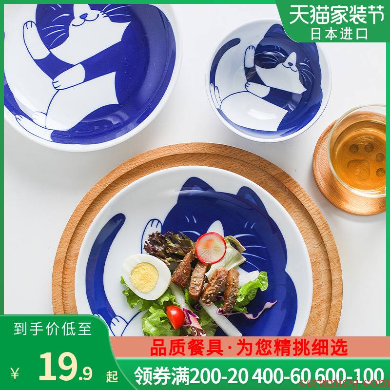 The deer field'm ceramic tableware express cat series imported from Japan Japanese rice bowl of The big porringer your job
