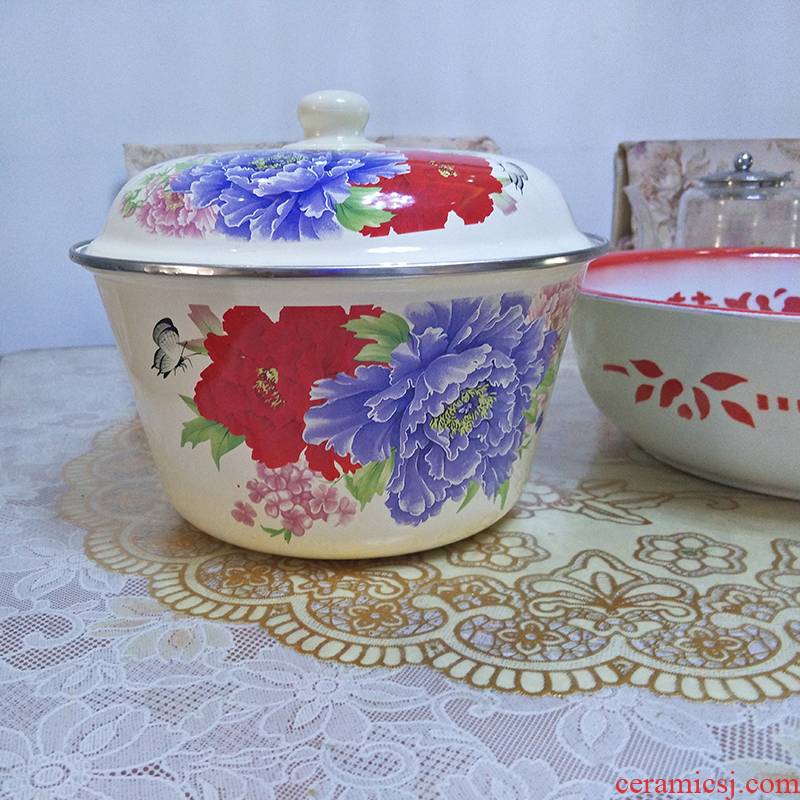 To wash your hands with cover enamel enamel bowls bowl of the sink basin of old fat bowl of vegetable soup pot traditional can fire boil medicine
