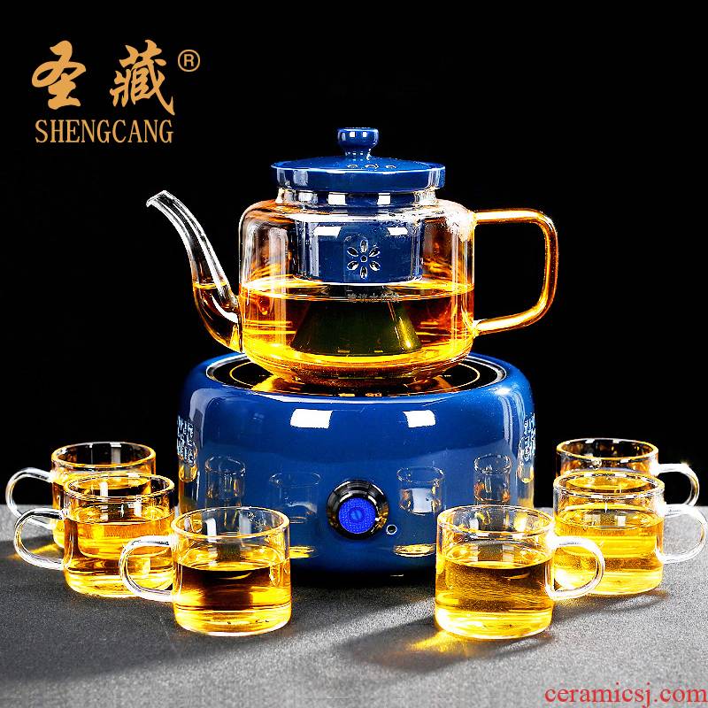 Automatic boiling tea steamer glass teapot tea set suits for the tea, the electric TaoLu ceramic household small small office
