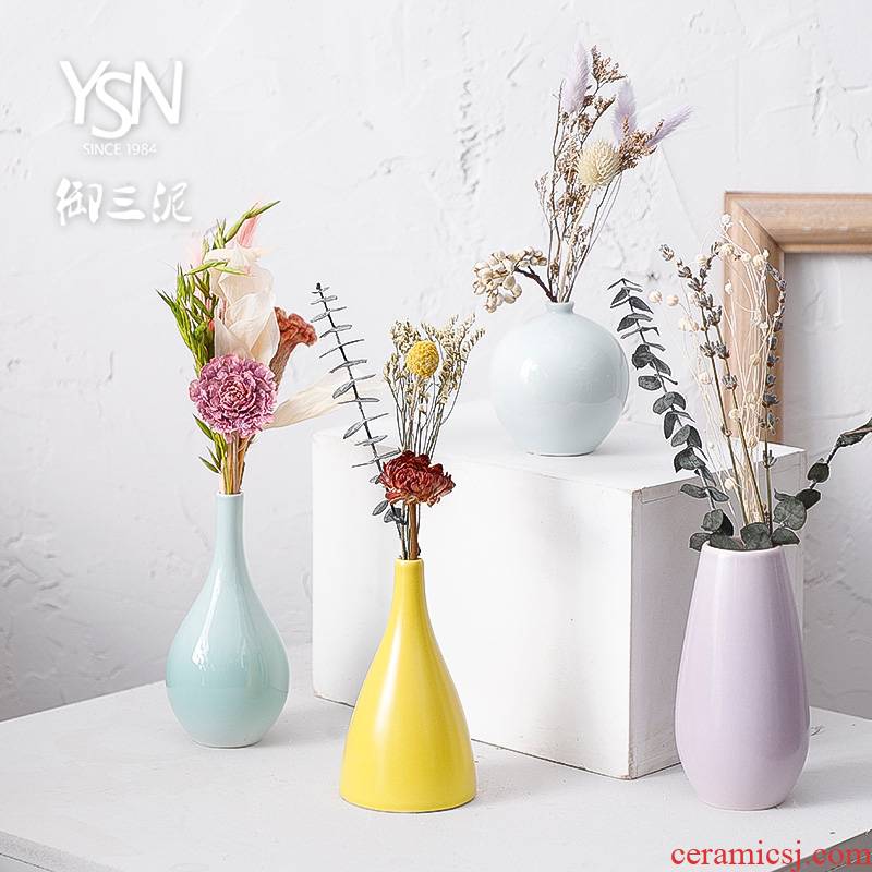 Modern small pure and fresh and creative home decoration dry vase Nordic furnishing articles, ikebana ceramic floret bottle contracted sitting room