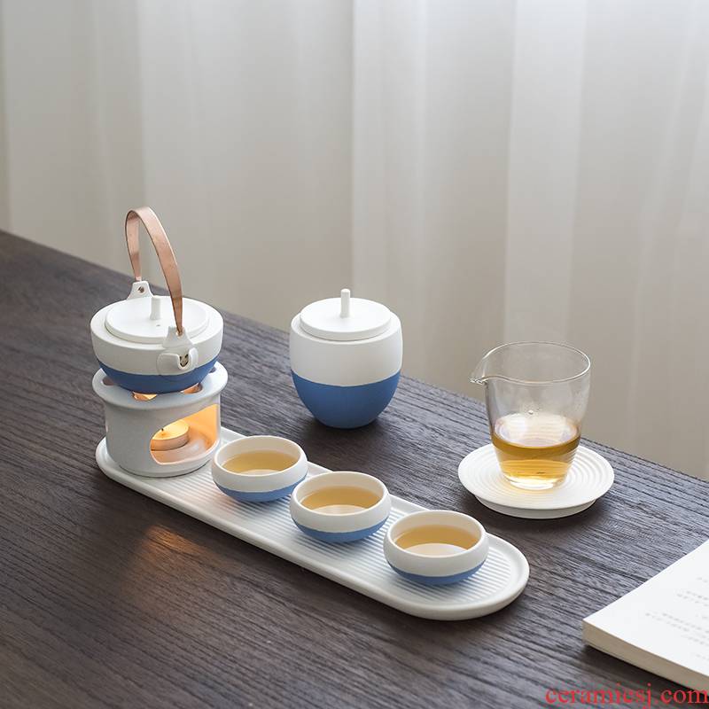 Japanese tea set contracted ceramic teapot and wind of a complete set of tea service home "kung fu tea cups the custom