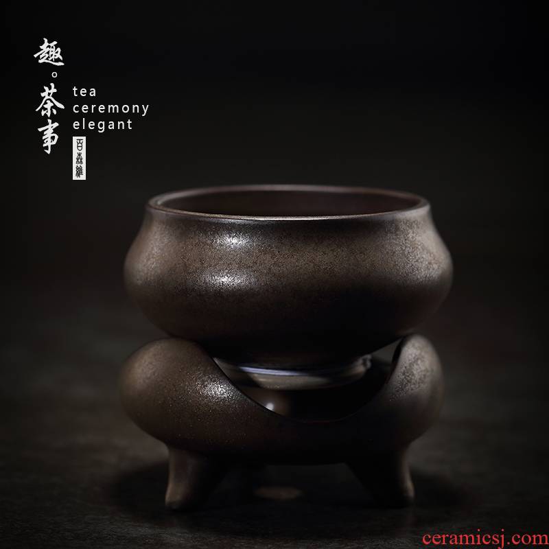 Japanese oxidation of glaze) tea coarse pottery tea filter startup tea strainer kung fu tea tea accessories
