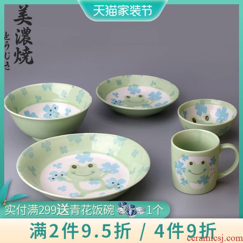 Meinung burn a single charge creativity tableware imported from Japan and lovely dishes combination of Japanese children 's cartoon ceramic bowl