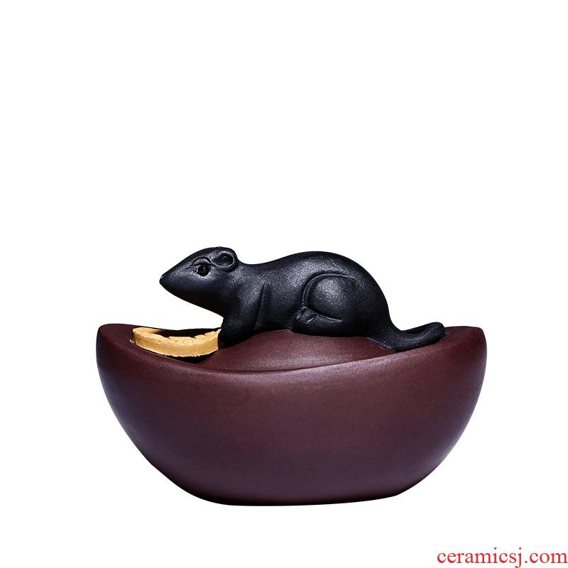 Shadow enjoy purple purse mice furnishing articles household lucky money rat HSMP zodiac mouse arts and crafts