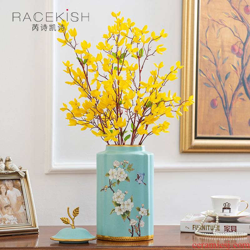 European ceramic vase mesa creative furnishing articles sitting room porch decorate ceramic flower arranging dried flowers floral suit as a whole
