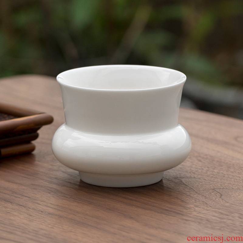 Jun ware dehua white porcelain water jar to build water ceramic tea to wash to the small Japanese zen tea dry mercifully cup hot washing cylinder cylinder