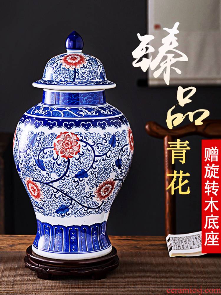 Antique porcelain of jingdezhen ceramics seal storage tank general tea pot sitting room place, home decoration