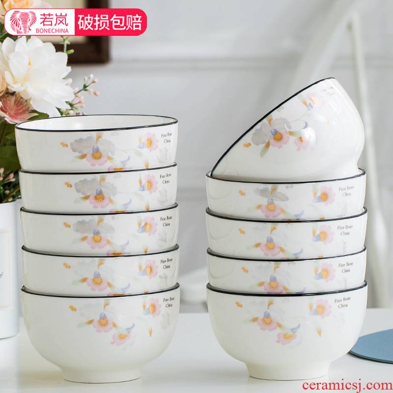 Of rice bowls with thick ceramic good - & household eat bowl large rainbow such as bowl dish combination tableware suit 10