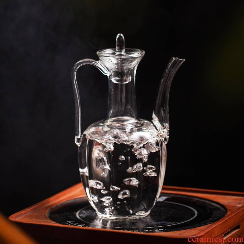 Glass tea pot of domestic high - temperature cooking pot large capacity electric heating TaoLu transparent imitation song dynasty style typeface hand ewer