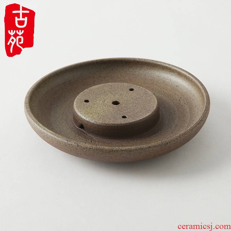 Ancient garden coarse ceramic POTS dry terms tray of pot adopt circular cup ground water violet arenaceous Japanese tea water