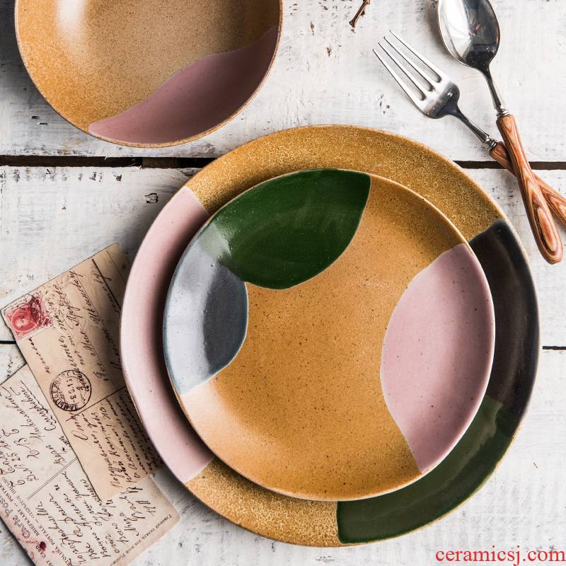 Lototo Nordic creative ceramics tableware, household steak salad dish dish dish dish plates disc breakfast plate glass
