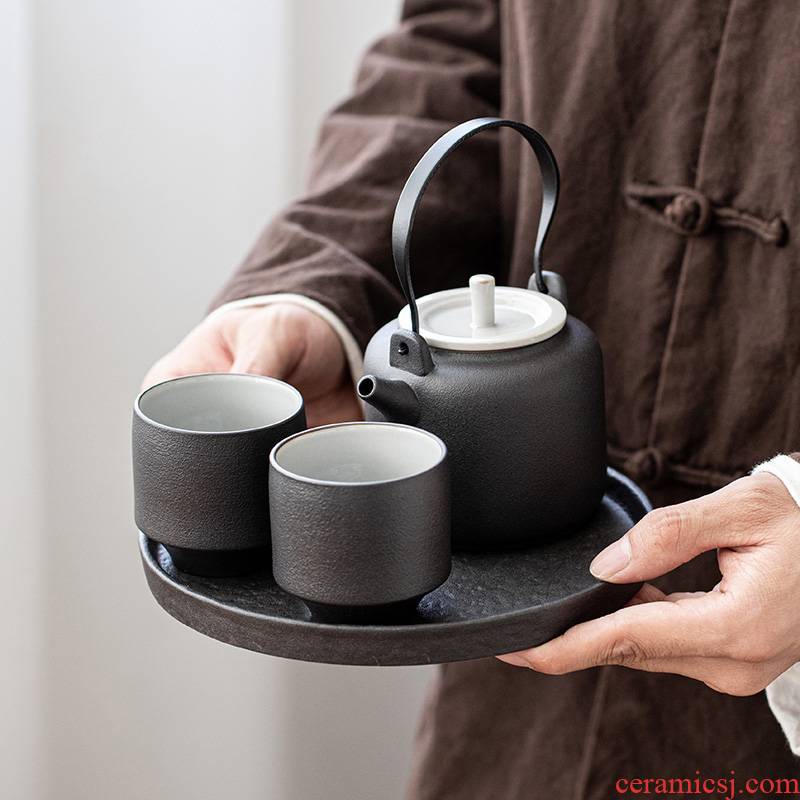 Japanese kung fu tea set girder pot dry tea consolidation set of contracted household ceramic teapot teacup custom