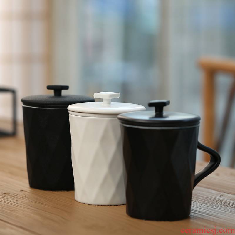 Xiang feng ceramic filtration separation with cover the tea cups cups kung fu tea cup tea cup home take water cup