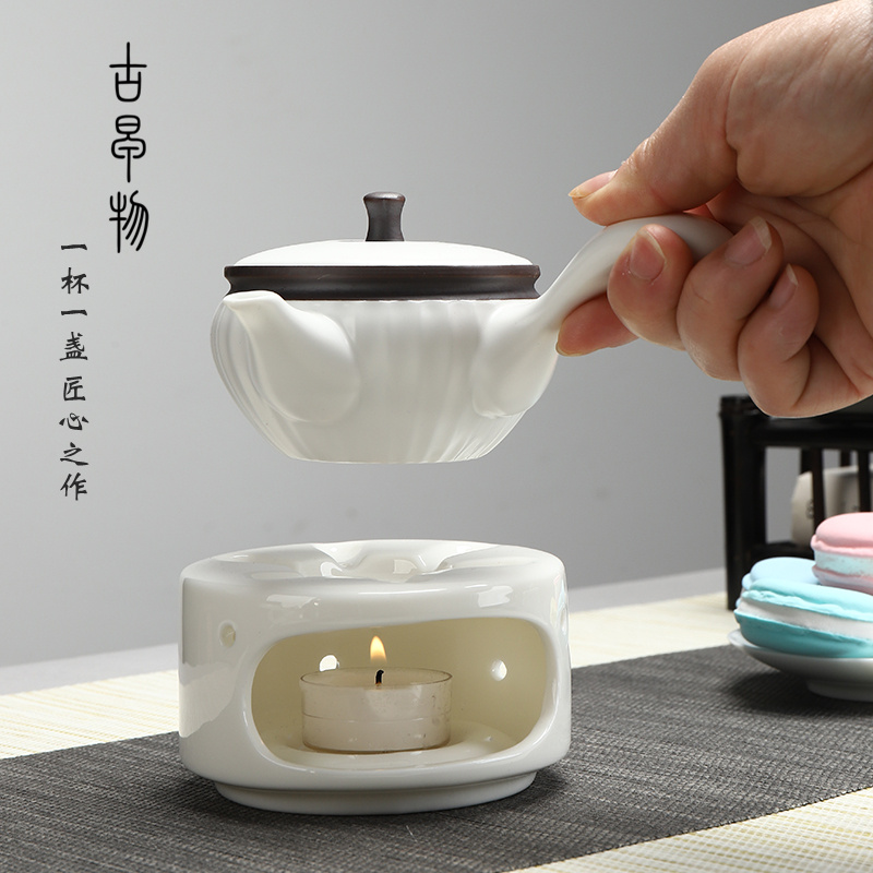 Japanese black pottery glaze dry machine ceramic teapot coarse ceramic based alcohol boil small warm tea tea stove heating base