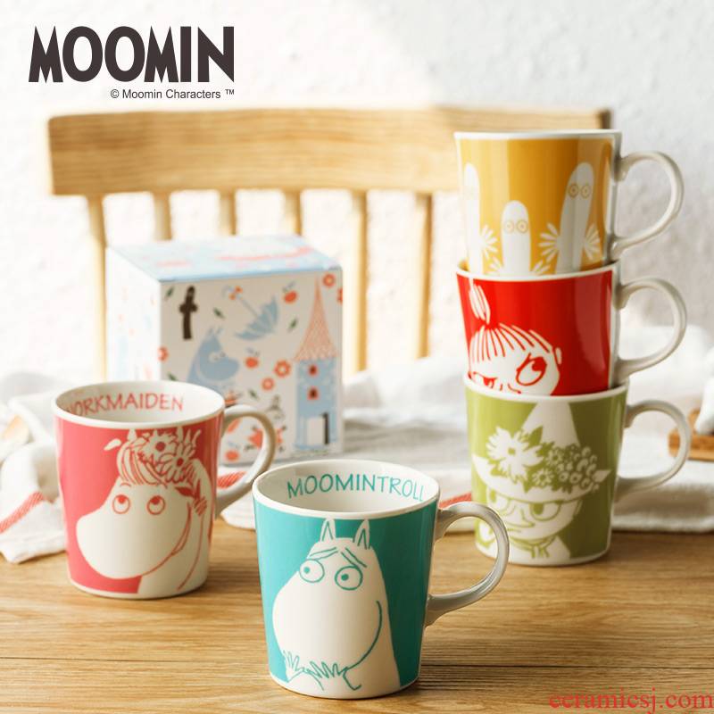 Moomin Finland Moomin cartoon mark cup Japan imported glass ceramic cup household glass cup couples