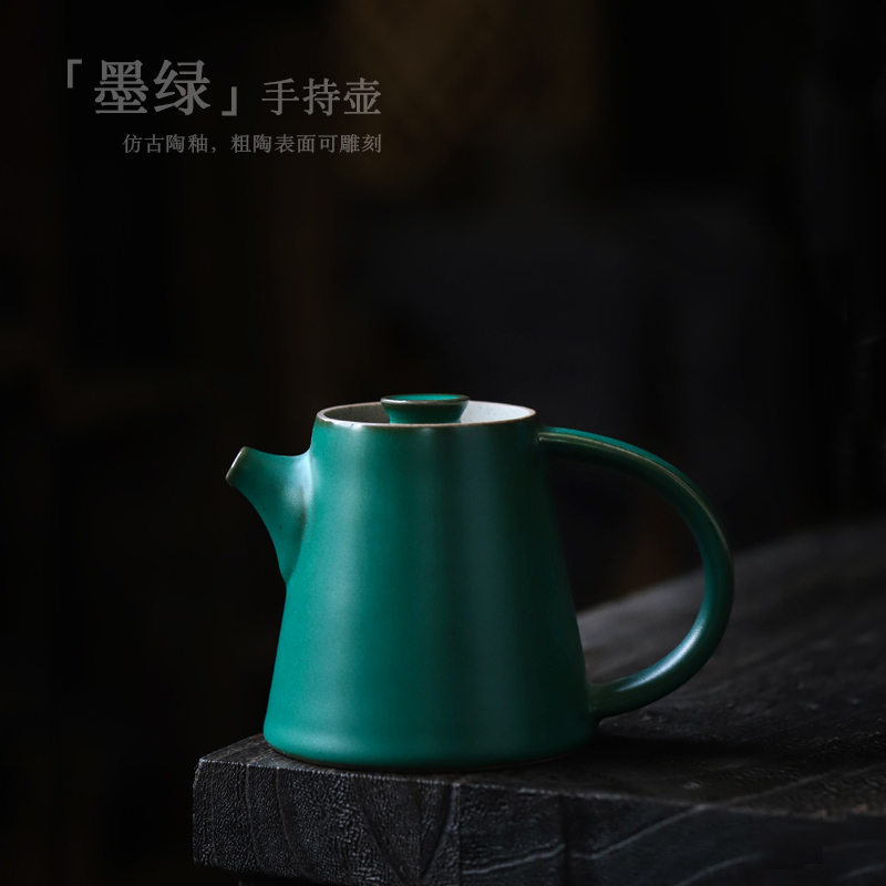 ShangYan Japanese teapot household kung fu tea pot hand grasp pot of restoring ancient ways is half checking ceramic POTS single pot of ceramics