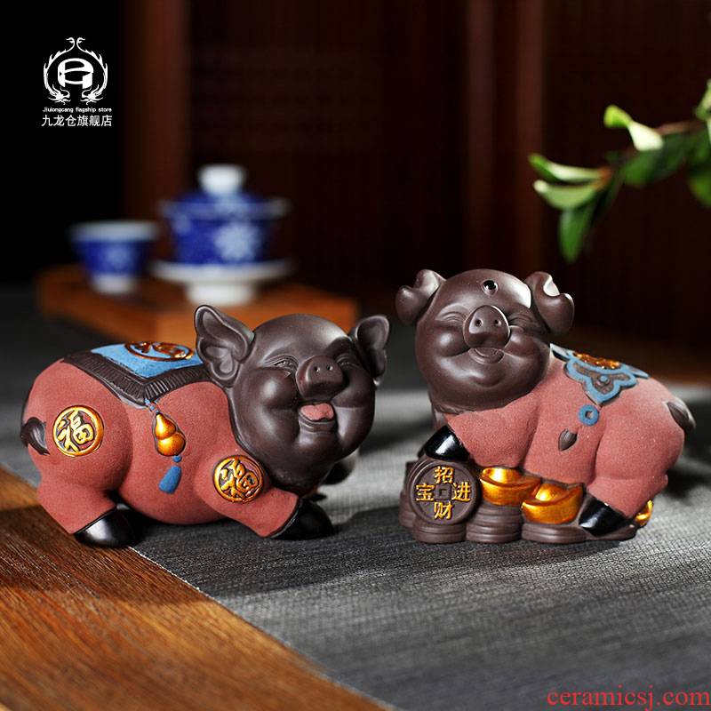 DH jingdezhen tea kungfu tea accessories express piggy tea pet furnishing articles ceramic mud creative tea cups