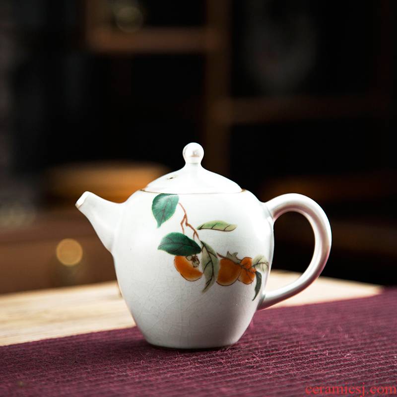 Love and ceramic pot of tea every single pot of household ceramics kung fu tea tea persimmon persimmon ruyi tea set gift box