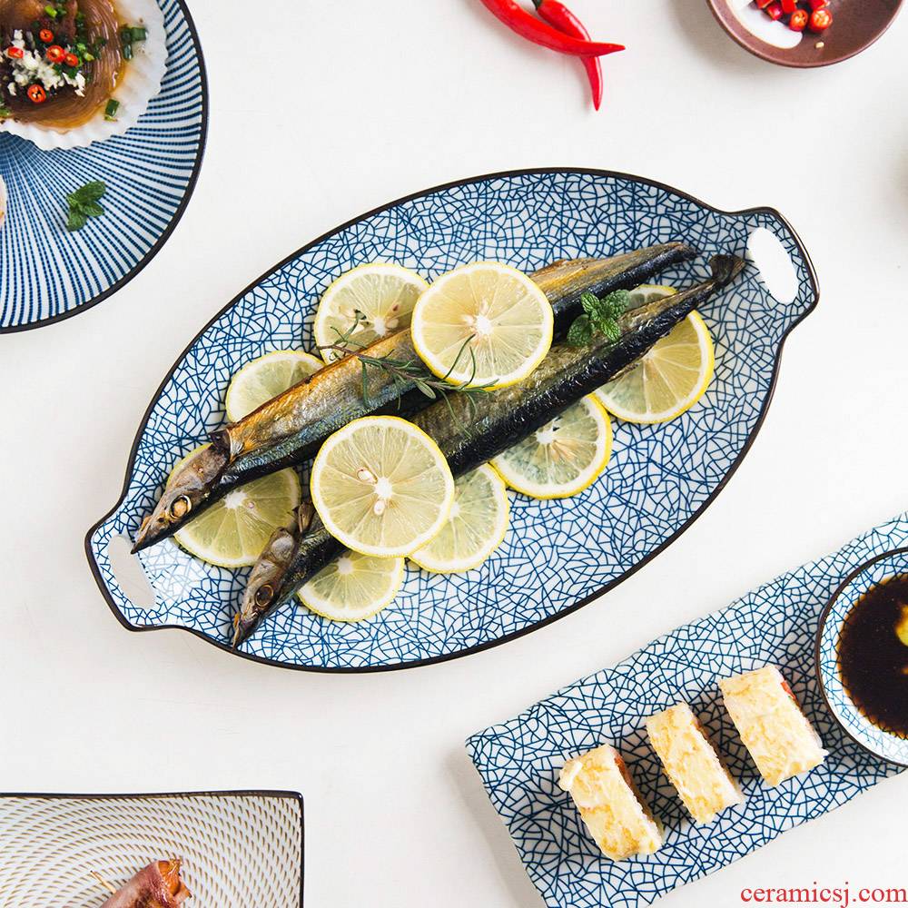 Modern Japanese ceramics tableware plate housewife ears fish steak dish dish dish and FengRi sushi plate