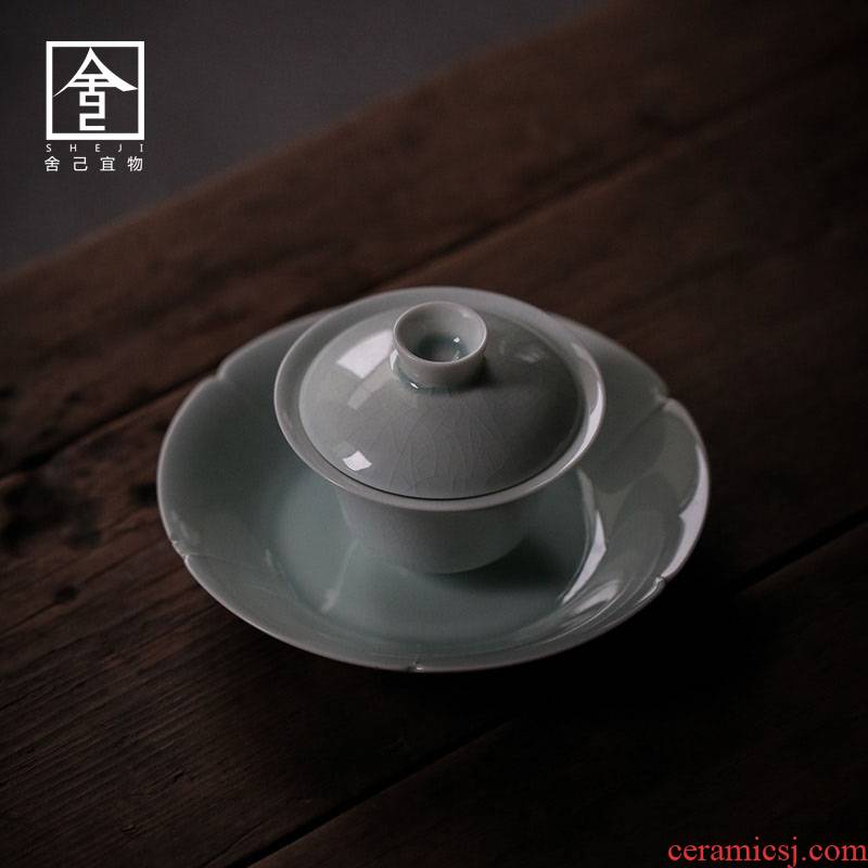Tureen jingdezhen only three cups of kung fu tea Japanese them thin body large pure manual bowl tea tea