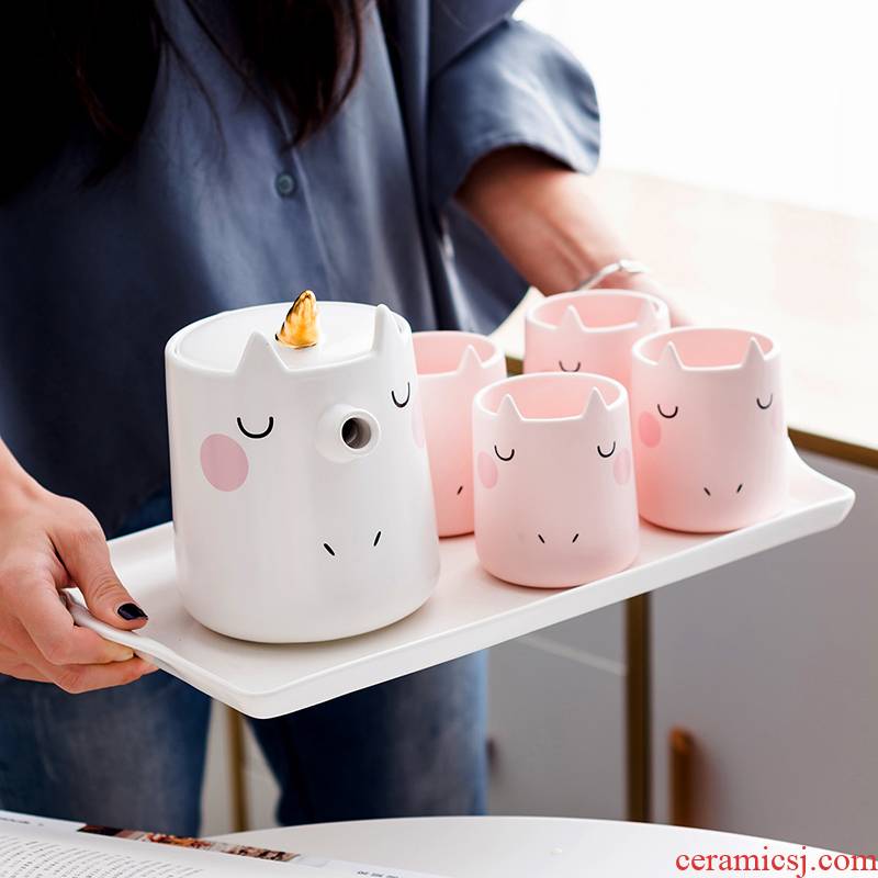 Water cup home outfit ceramic tray cups of Water with lovely sitting room heat - resisting teapot teacup cool suit kettle