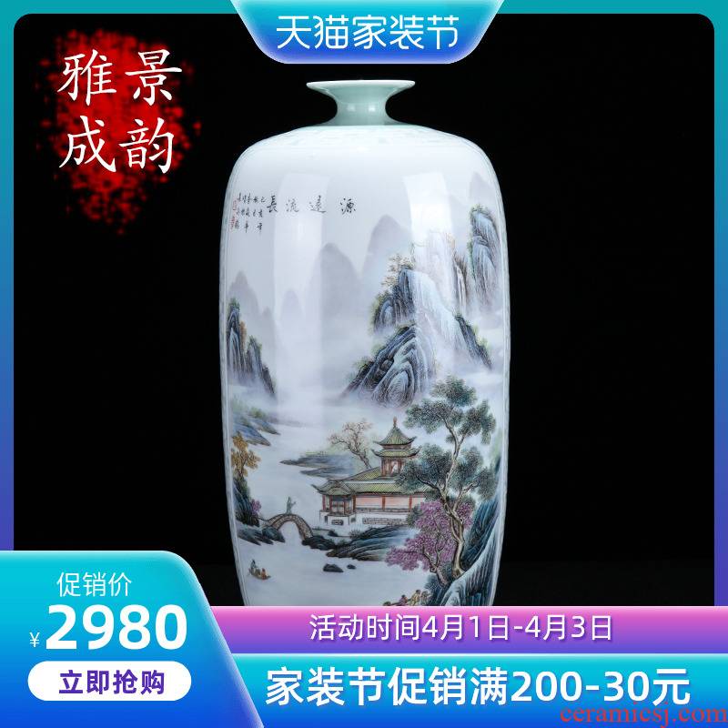 Jingdezhen porcelain has a long history in the Chinese hand - made vases, home sitting room rich ancient frame porcelain handicraft furnishing articles