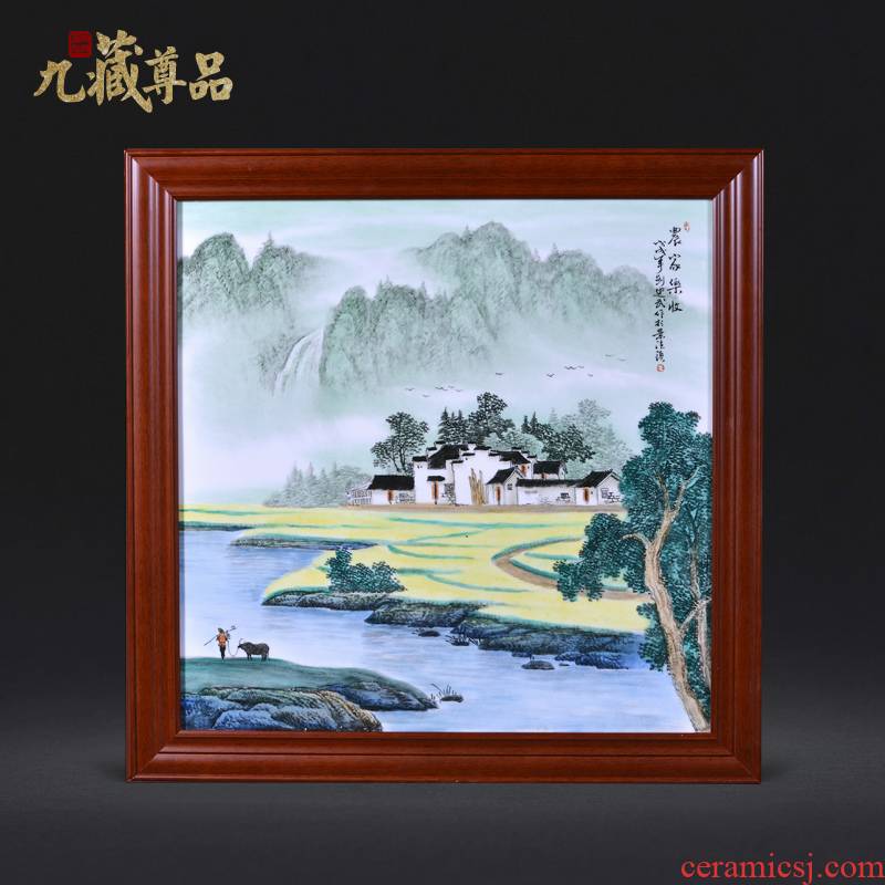 Jingdezhen ceramics Liu Shuwu hand - made farmhouse adornment porcelain plate paintings of Chinese style household crafts