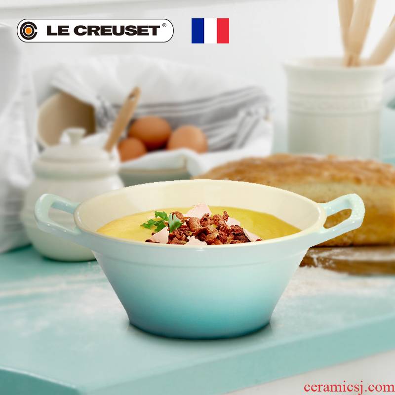 France 's LE CREUSET cool color stoneware bowl of French cooking ramen ears salad soup home color