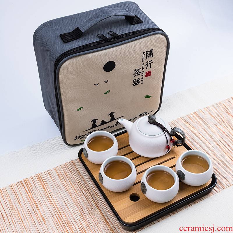 Travel tea sets portable crack cup home a kung fu tea pot 2 two ceramic outdoors Travel packages