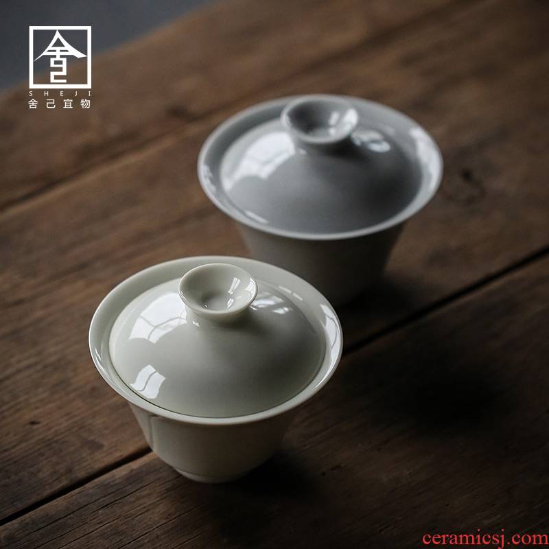 Tureen jingdezhen only three cups of kung fu tea Japanese them thin body large pure manual bowl tea tea