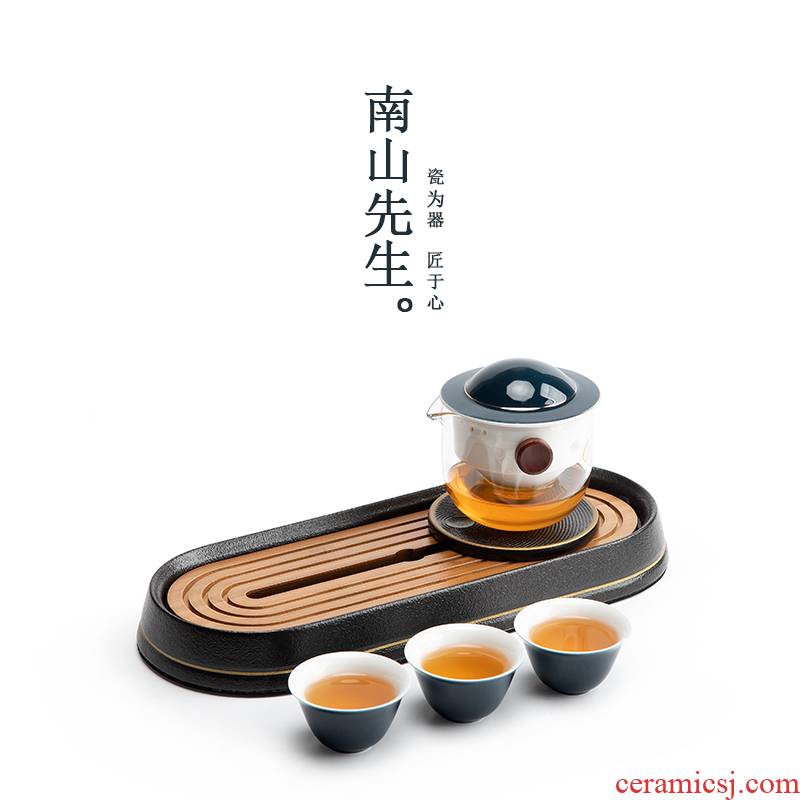 Mr Nan shan ET creative kung fu tea tea tray ceramic tray accessories contracted dry plate storage type tea sea