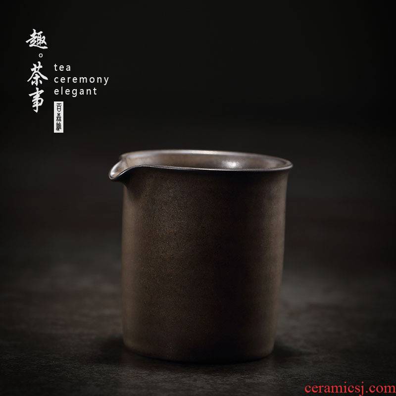 Japanese style restoring ancient ways the rust) integrated ceramic fair keller large points of tea, tea and a cup of tea accessories manually