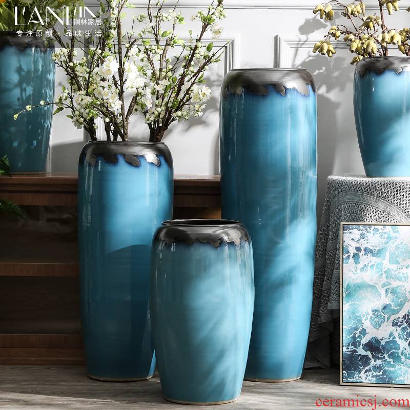 Mediterranean Nordic contracted ceramic vase landing a large sitting room adornment flower arranging dried flowers furnishing articles villa decoration