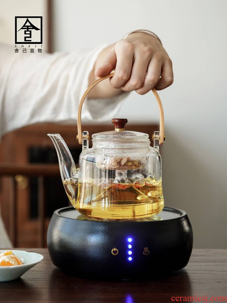 The Heat - resistant glass tea pot to boil the teapot tea stove boiling tea tea ware suit steam steaming the boiled tea, the electric TaoLu household