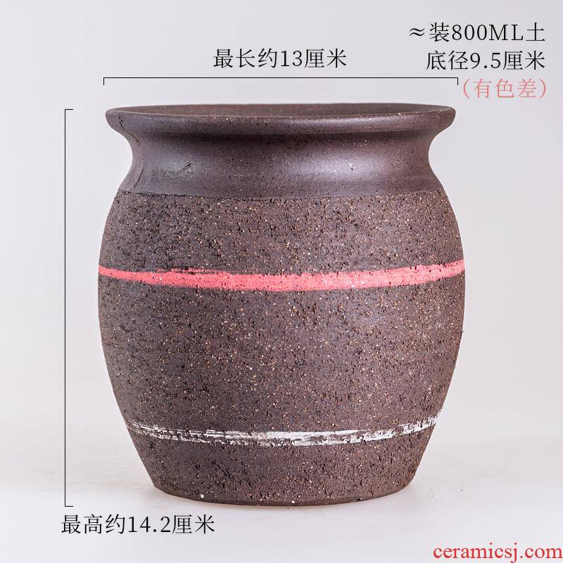Fleshy flowerpot rose through pockets tao meaty plant pot small purple ceramic large flower pot, creative wholesale